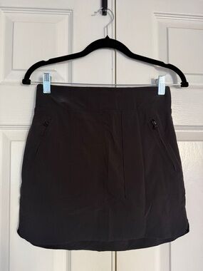 Athleta Casual Black Mini Skort with Zip Pockets